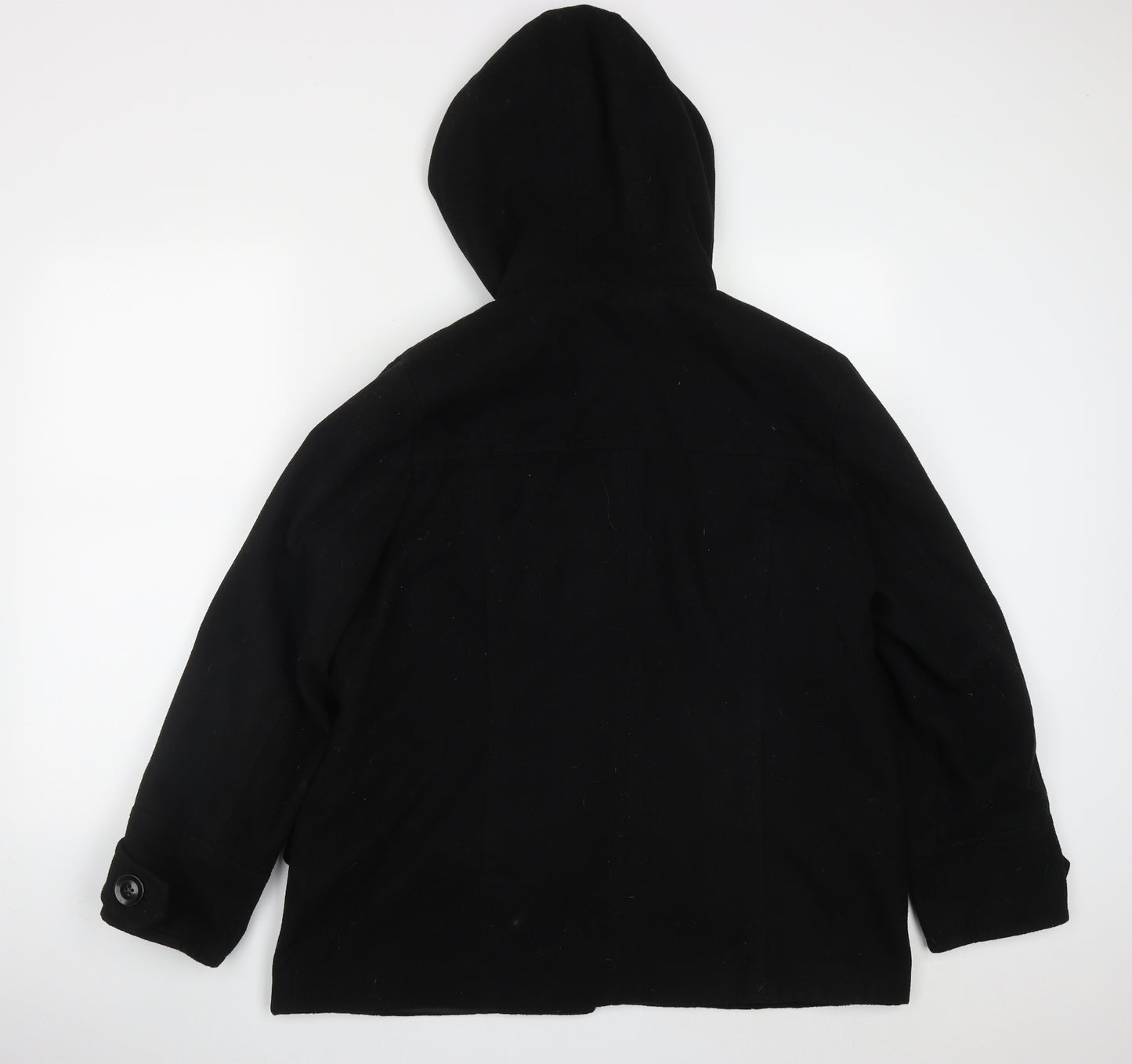 Wardrobe Essentials Womens Black   Pea Coat Coat Size 8  Button