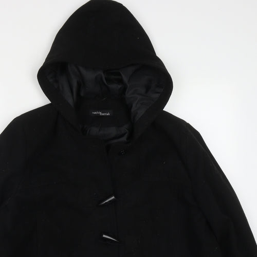 Wardrobe Essentials Womens Black   Pea Coat Coat Size 8  Button