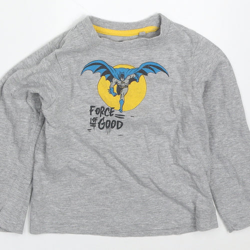 TJM Boys Green  Cotton Basic T-Shirt Size 2-3 Years Crew Neck Pullover - Batman