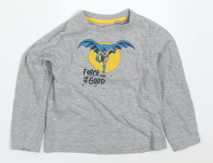 TJM Boys Green Cotton Basic T-Shirt Size 2-3 Years Crew Neck Pullover - Batman