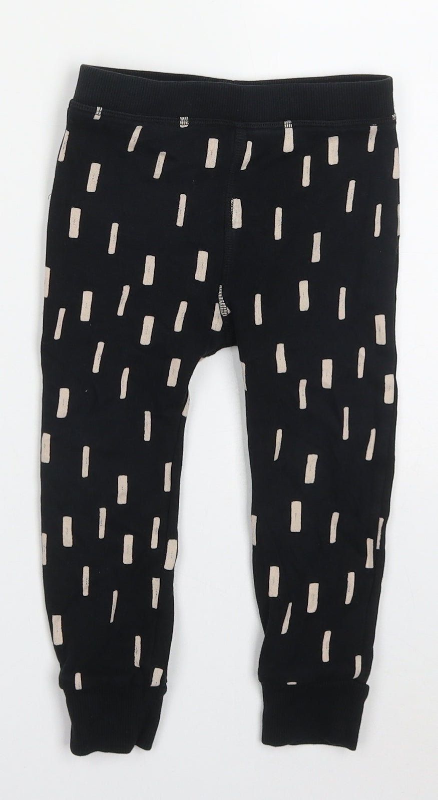 NEXT Boys Black Geometric Cotton Sweatpants Trousers Size 2-3 Years  Regular