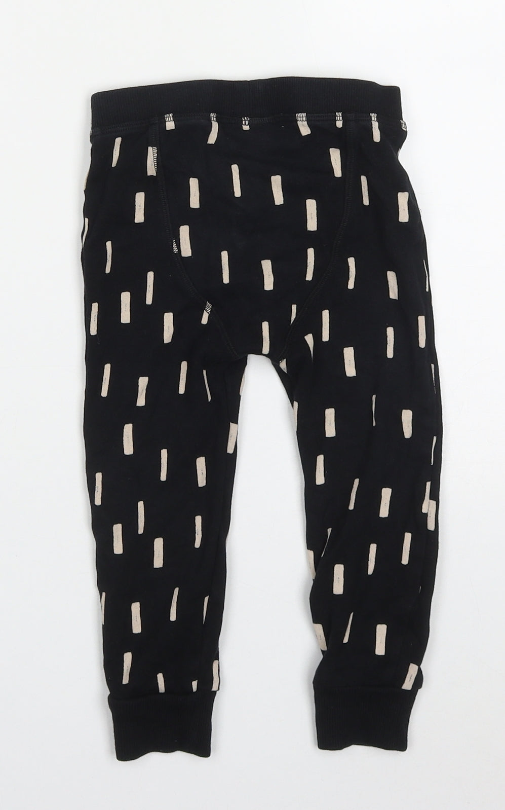 NEXT Boys Black Geometric Cotton Sweatpants Trousers Size 2-3 Years  Regular