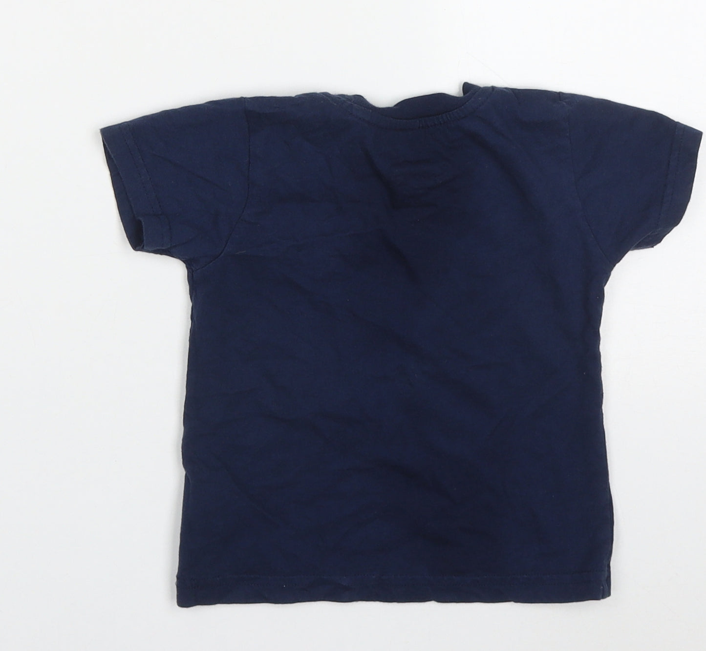 TJM Boys Blue  Cotton Basic T-Shirt Size 2-3 Years Crew Neck Pullover - Peppa Pig Superstar Space