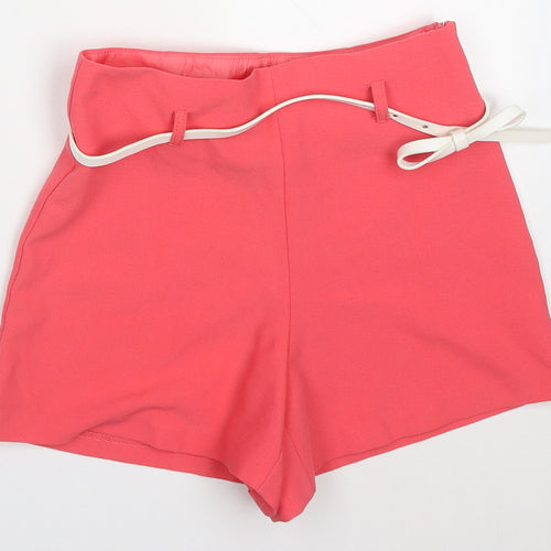 Miss Selfridge Womens Pink  Polyester Mom Shorts Size 6 L3 in Regular Zip