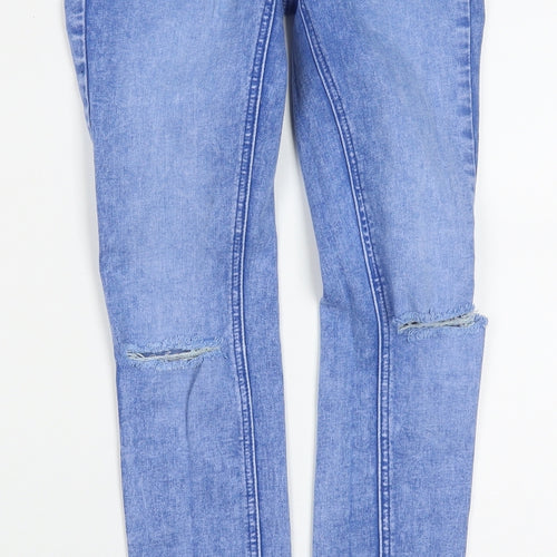 New Look Womens Blue  Cotton Skinny Jeans Size 6 L30 in Regular Button