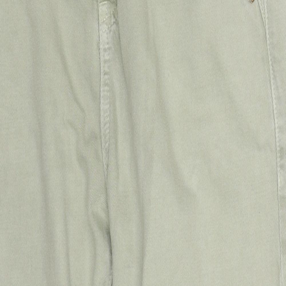 Zara Womens Green  Cotton Mom Jeans Size 8 L25 in Regular Button