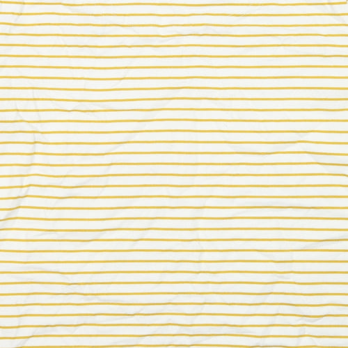 Joules Womens Yellow Striped Cotton Basic T-Shirt Size 18 Round Neck