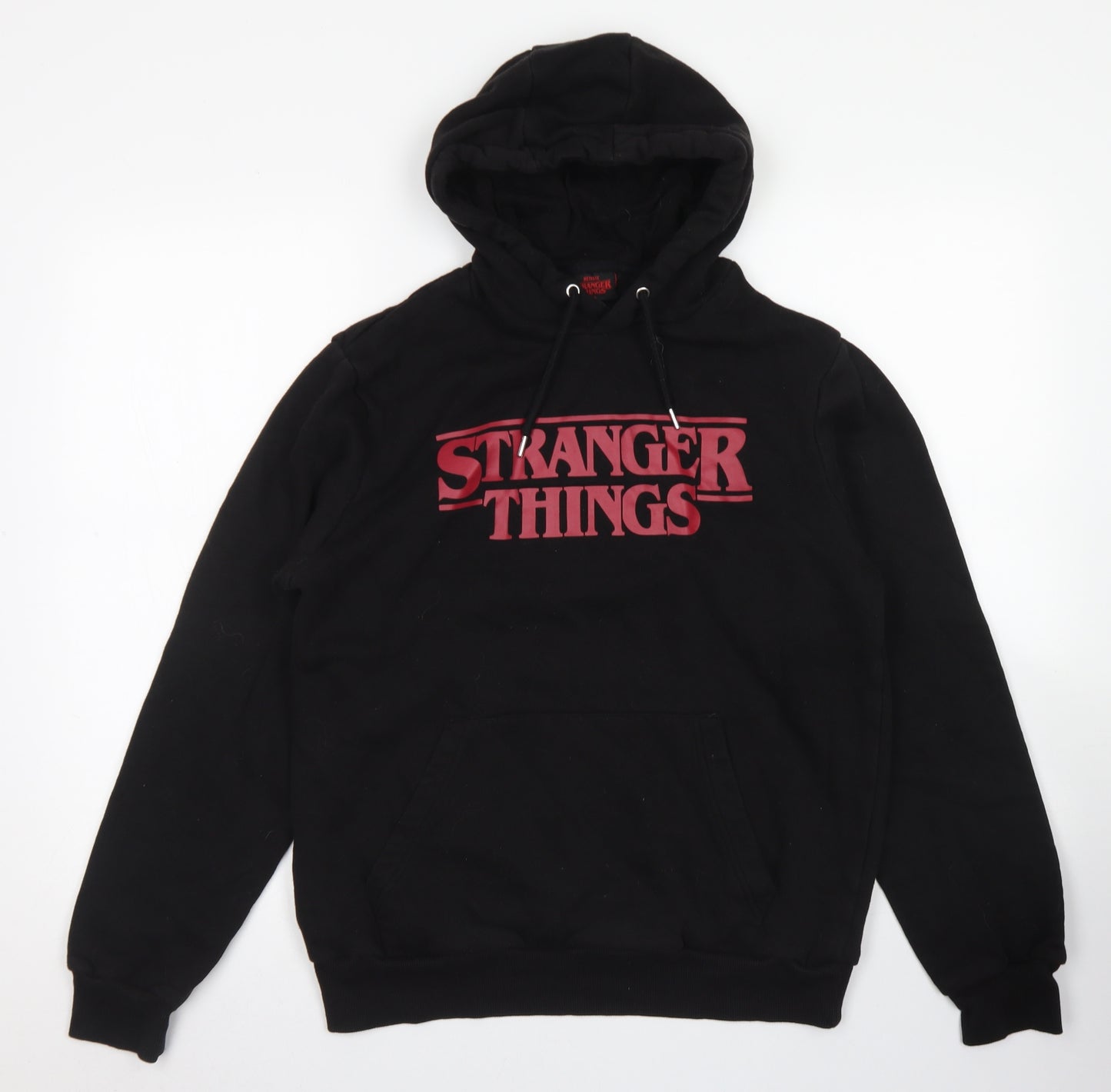 Primark Mens Black  Cotton Pullover Hoodie Size M   - Stranger Things