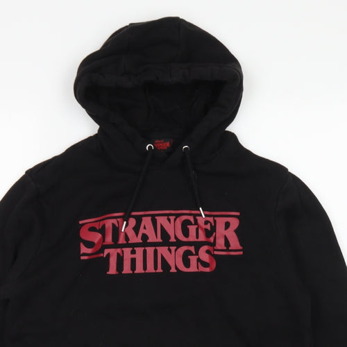 Primark Mens Black  Cotton Pullover Hoodie Size M   - Stranger Things