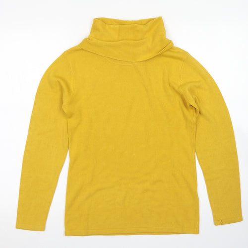 Emreco Womens Yellow Roll Neck  Acrylic Pullover Jumper Size 10