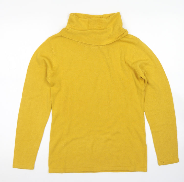 Emreco Womens Yellow Roll Neck Acrylic Pullover Jumper Size 10