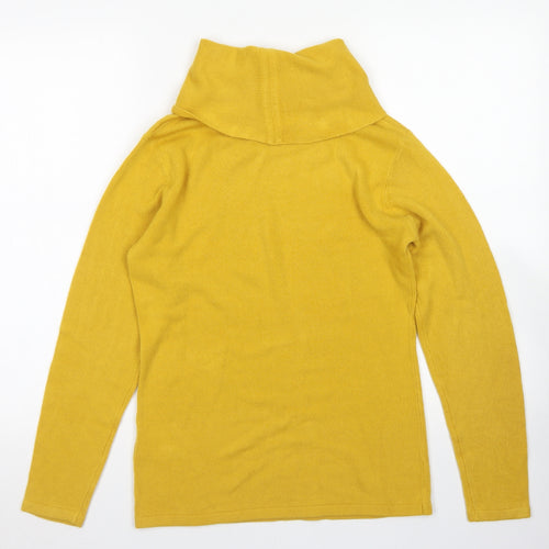 Emreco Womens Yellow Roll Neck  Acrylic Pullover Jumper Size 10