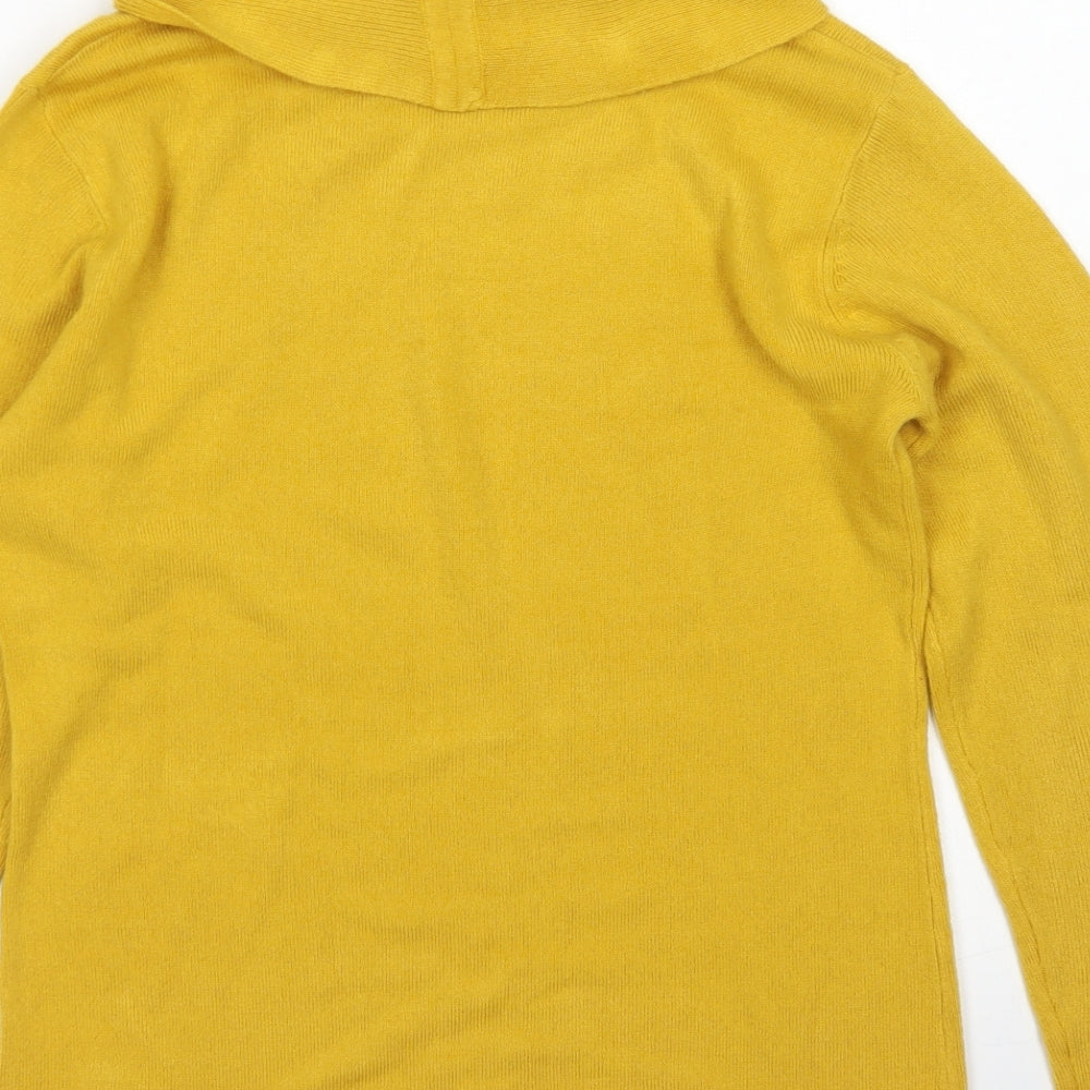 Emreco Womens Yellow Roll Neck  Acrylic Pullover Jumper Size 10