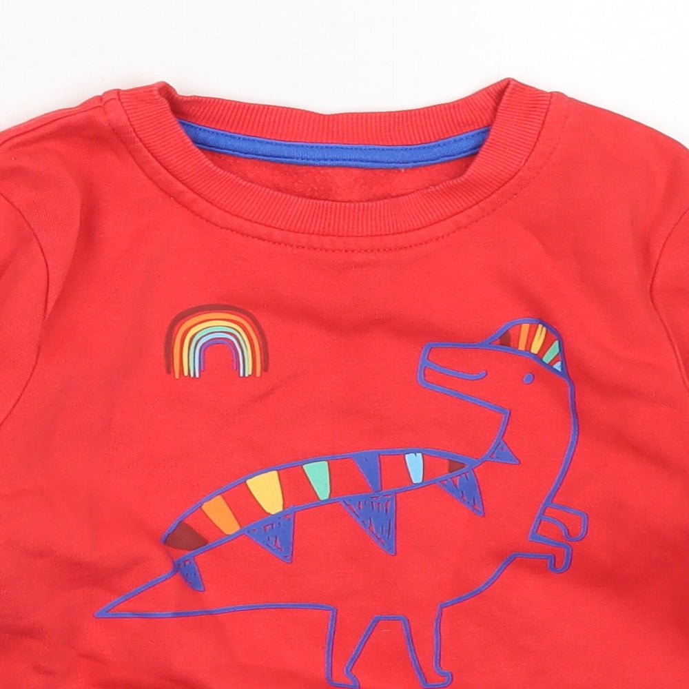 George Boys Red  Cotton Pullover Sweatshirt Size 3-4 Years   - Dinosaur