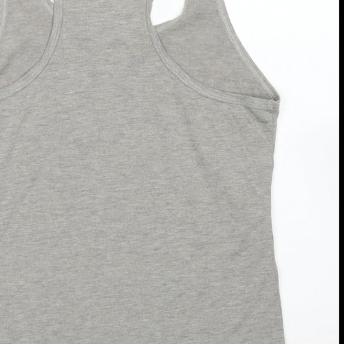MPH Womens Grey  Polyester Basic Tank Size S Scoop Neck