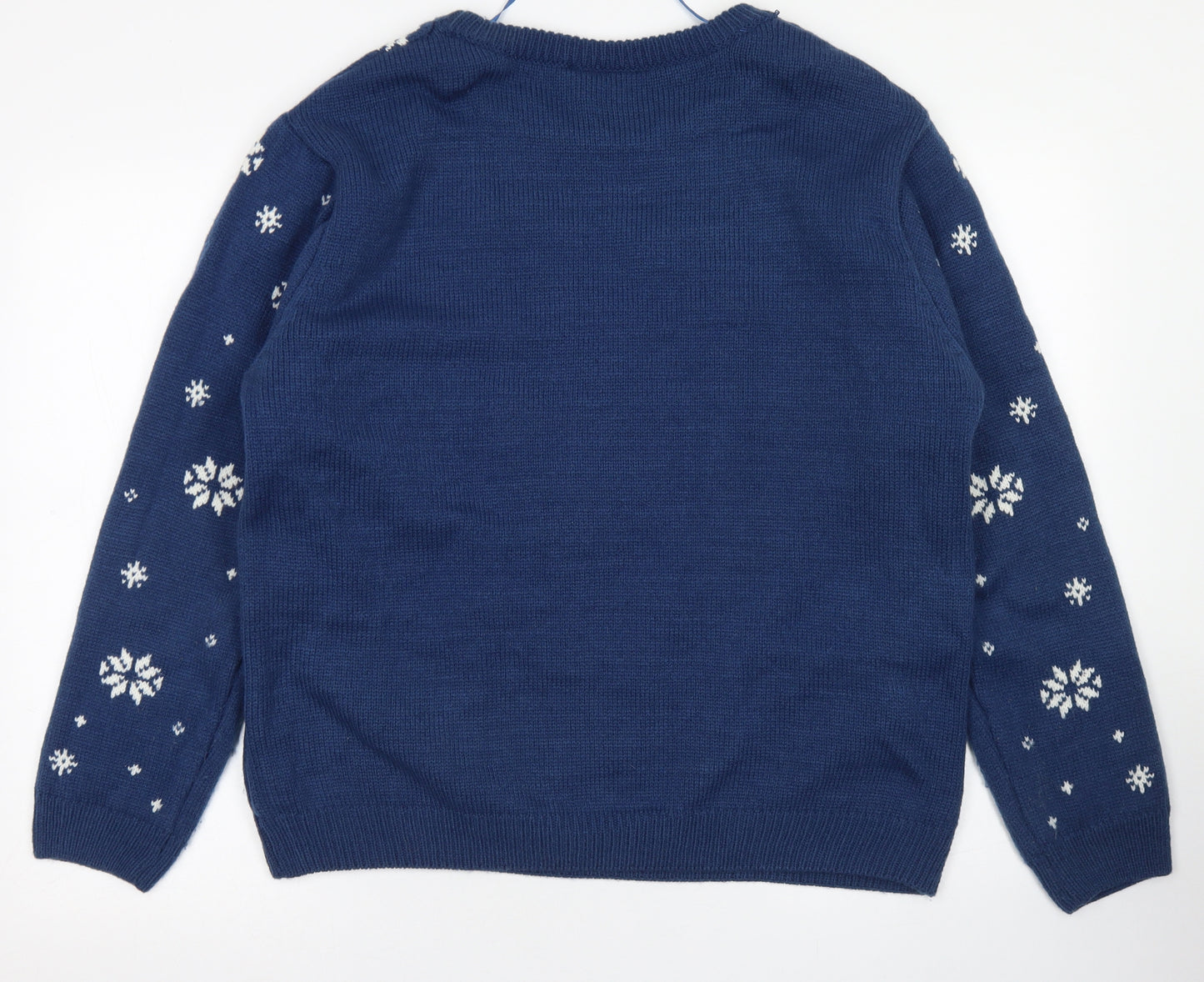 Primark Mens Blue Crew Neck  Acrylic Pullover Jumper Size M   - Coca Cola Christmas Jumper Light Up
