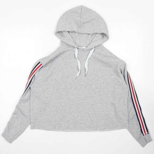 Primark Womens Grey  Polyester Pullover Hoodie Size M   - Cropped