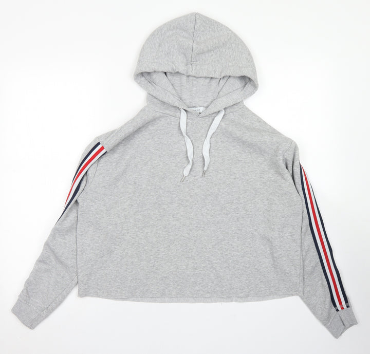 Primark Womens Grey Polyester Pullover Hoodie Size M - Cropped