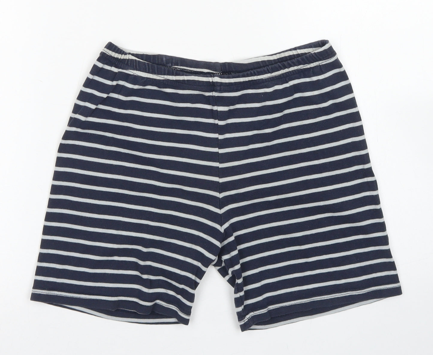Feather & Black Girls Blue Striped Cotton Biker Shorts Size 7-8 Years  Regular