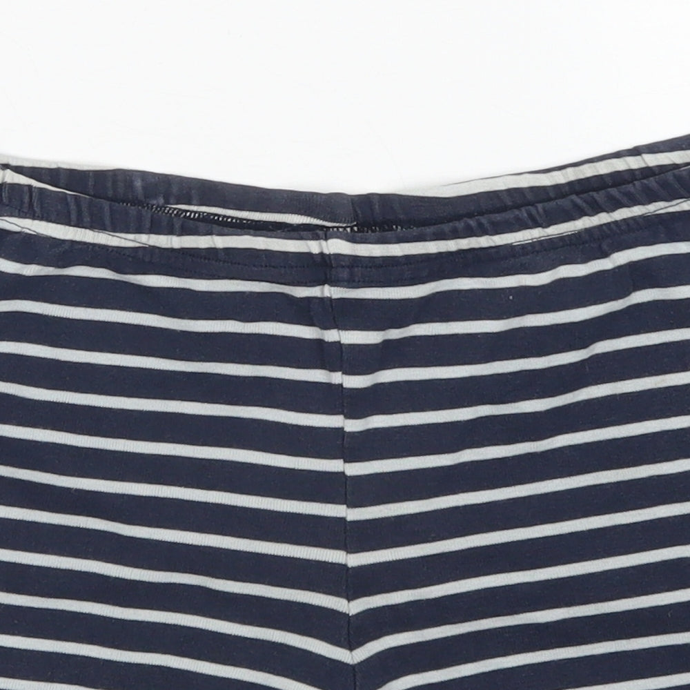 Feather & Black Girls Blue Striped Cotton Biker Shorts Size 7-8 Years  Regular