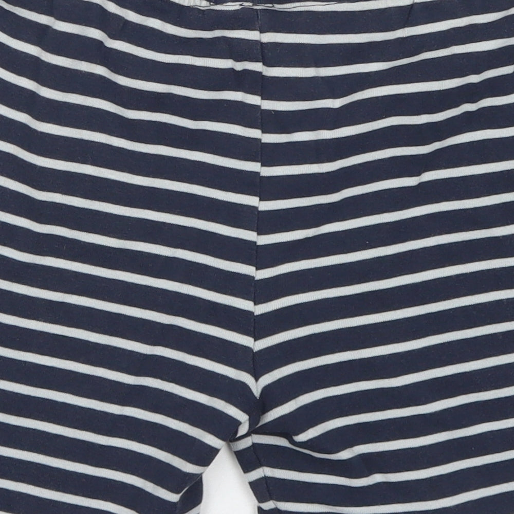 Feather & Black Girls Blue Striped Cotton Biker Shorts Size 7-8 Years  Regular