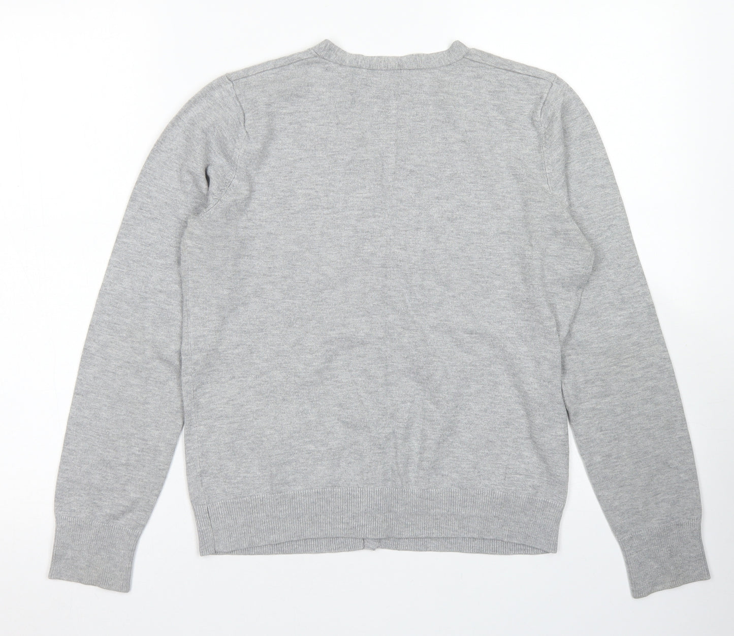 F&F Womens Grey V-Neck  Viscose Cardigan Jumper Size 12