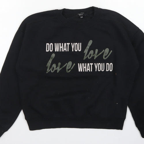 915 Generation Girls Black  Polyester Pullover Sweatshirt Size 12-13 Years