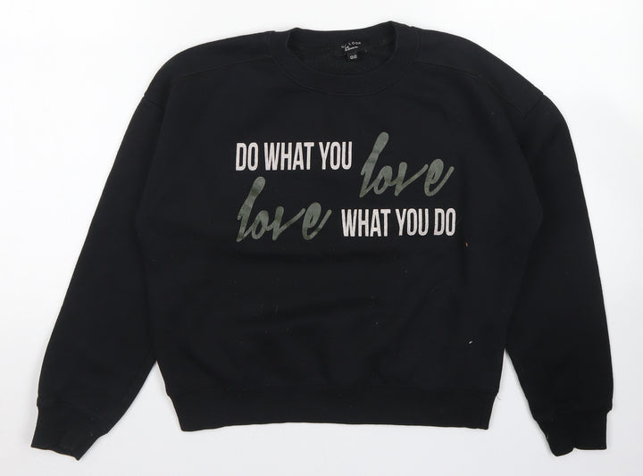 915 Generation Girls Black  Polyester Pullover Sweatshirt Size 12-13 Years