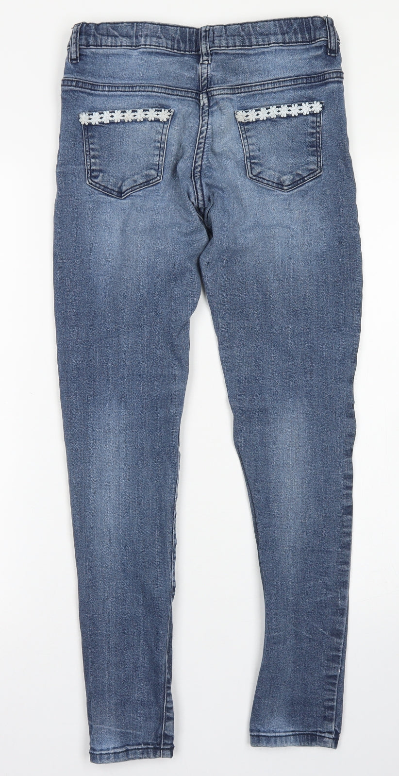 F&F Girls Blue  Cotton Skinny Jeans Size 12-13 Years  Regular Button