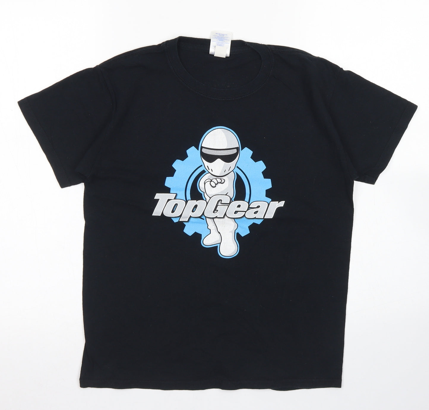 Gildan Boys Black  Cotton Basic T-Shirt Size M Crew Neck  - Top Gear