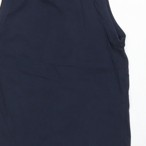 George Boys Blue  Cotton Basic Tank Size 9-10 Years Crew Neck