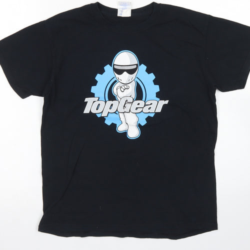 Gildan Boys Black  Cotton Basic T-Shirt Size M Crew Neck  - Top Gear