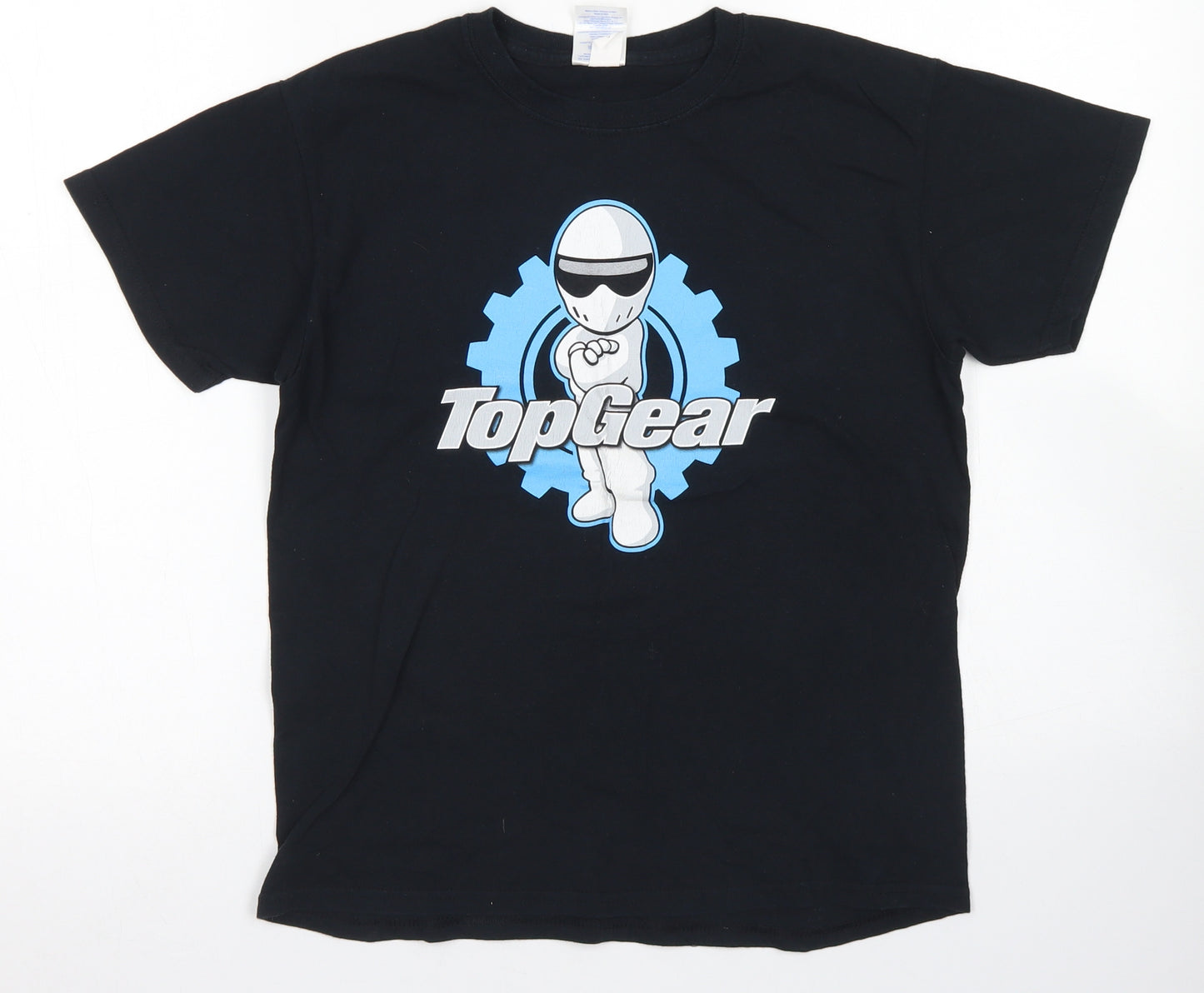 Gildan Boys Black  Cotton Basic T-Shirt Size M Crew Neck  - Top Gear