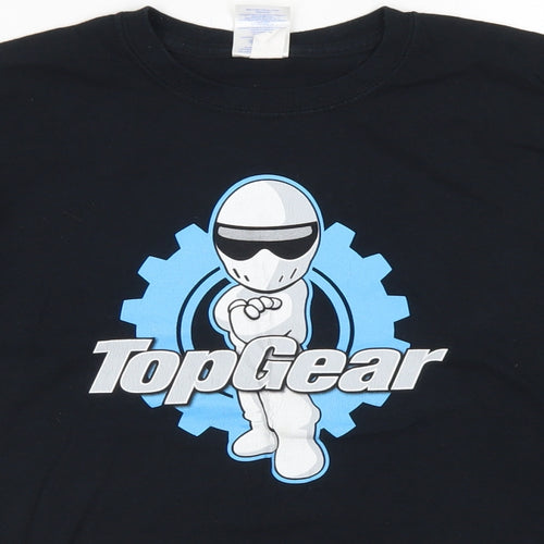 Gildan Boys Black  Cotton Basic T-Shirt Size M Crew Neck  - Top Gear