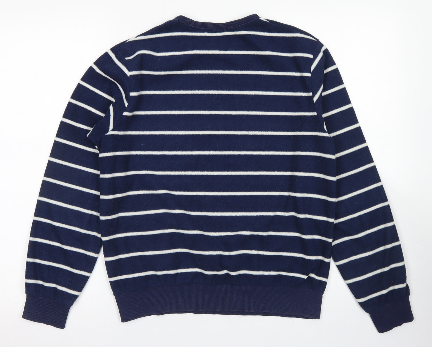 Bossini Girls Blue Striped Polyester Pullover Sweatshirt Size S