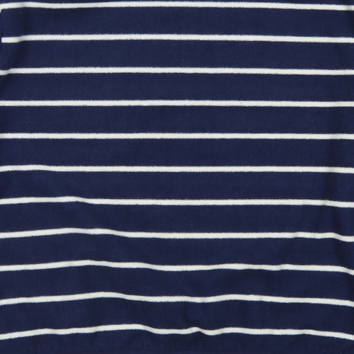 Bossini Girls Blue Striped Polyester Pullover Sweatshirt Size S
