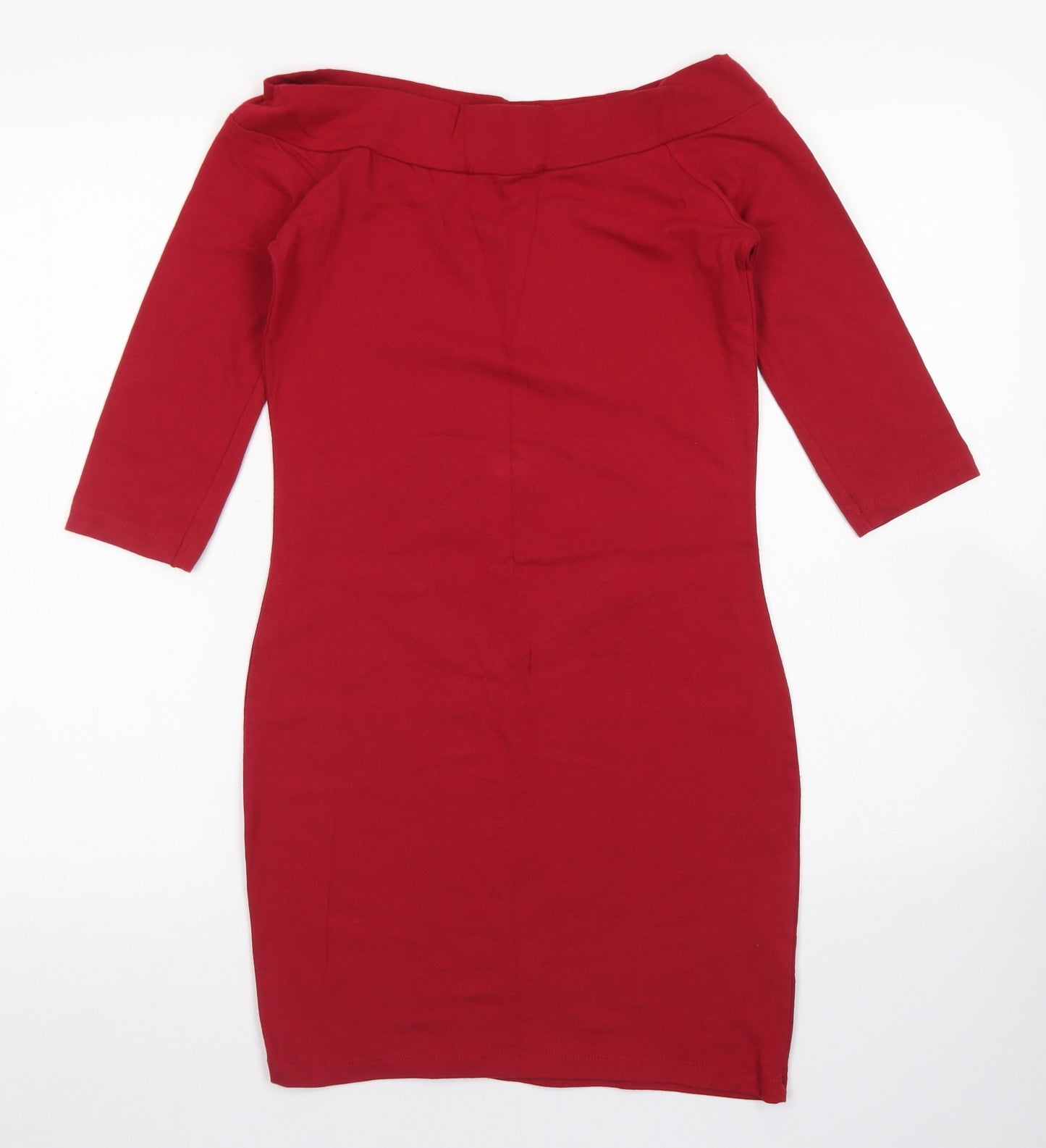 Atmosphere Womens Red  Cotton Bodycon  Size 10  Off the Shoulder