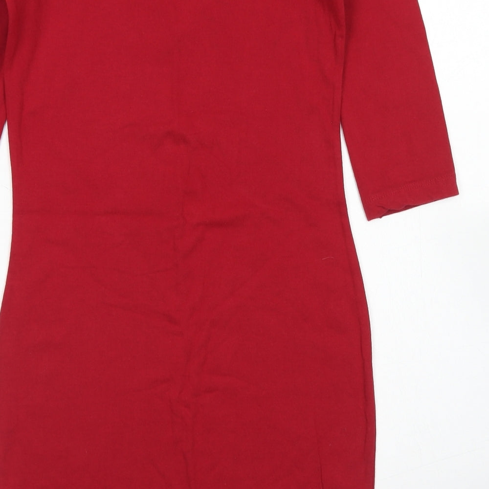 Atmosphere Womens Red  Cotton Bodycon  Size 10  Off the Shoulder