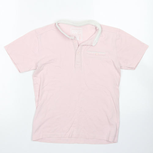Undeniable Dudes Boys Pink  Cotton Basic Polo Size 10 Years Round Neck
