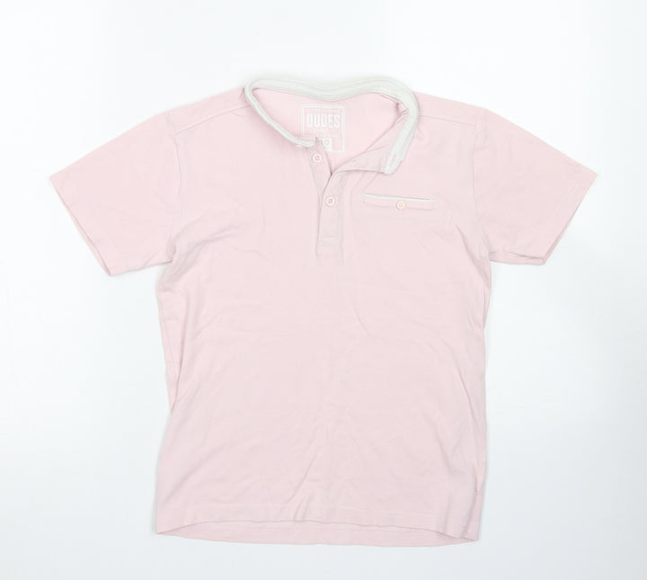 Undeniable Dudes Boys Pink Cotton Basic Polo Size 10 Years Round Neck
