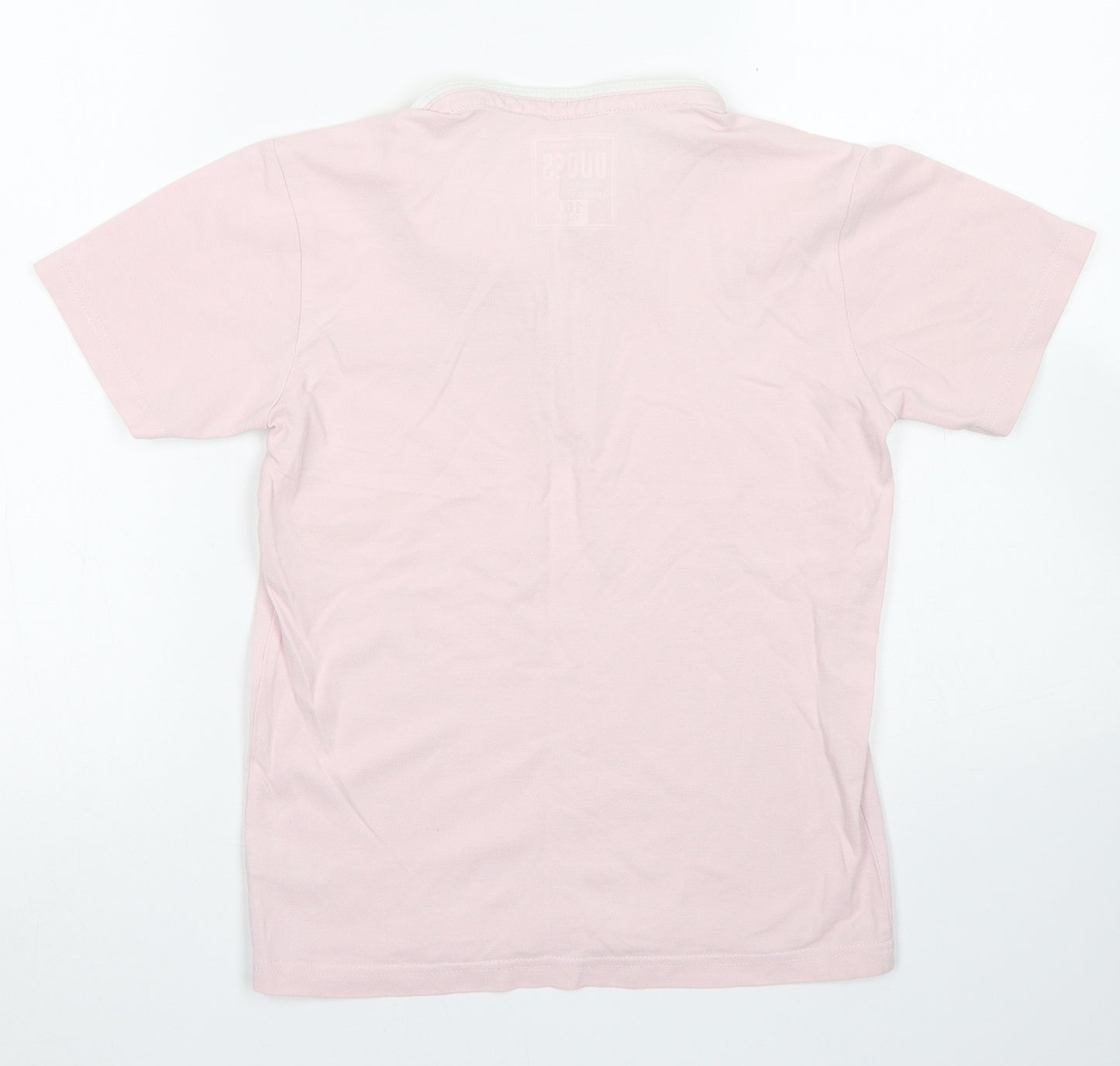 Undeniable Dudes Boys Pink  Cotton Basic Polo Size 10 Years Round Neck