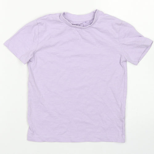NEXT Girls Purple  Cotton Basic T-Shirt Size 4 Years Crew Neck
