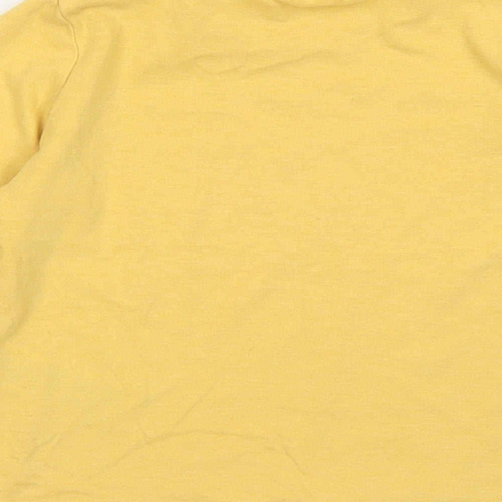 M&S Girls Yellow  Cotton Basic T-Shirt Size 3-4 Years Crew Neck
