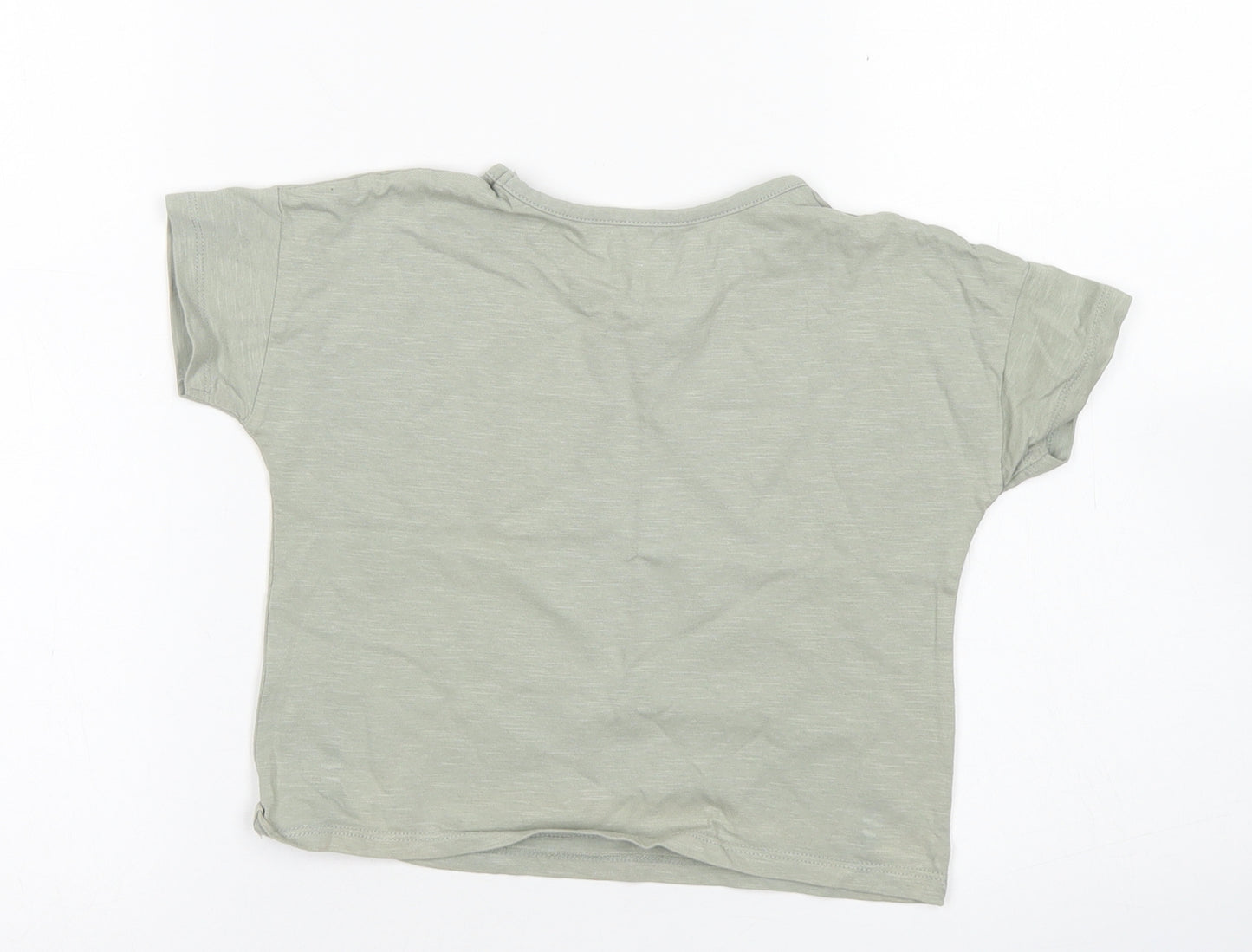 TU Girls Green  Cotton Basic T-Shirt Size 5 Years Crew Neck