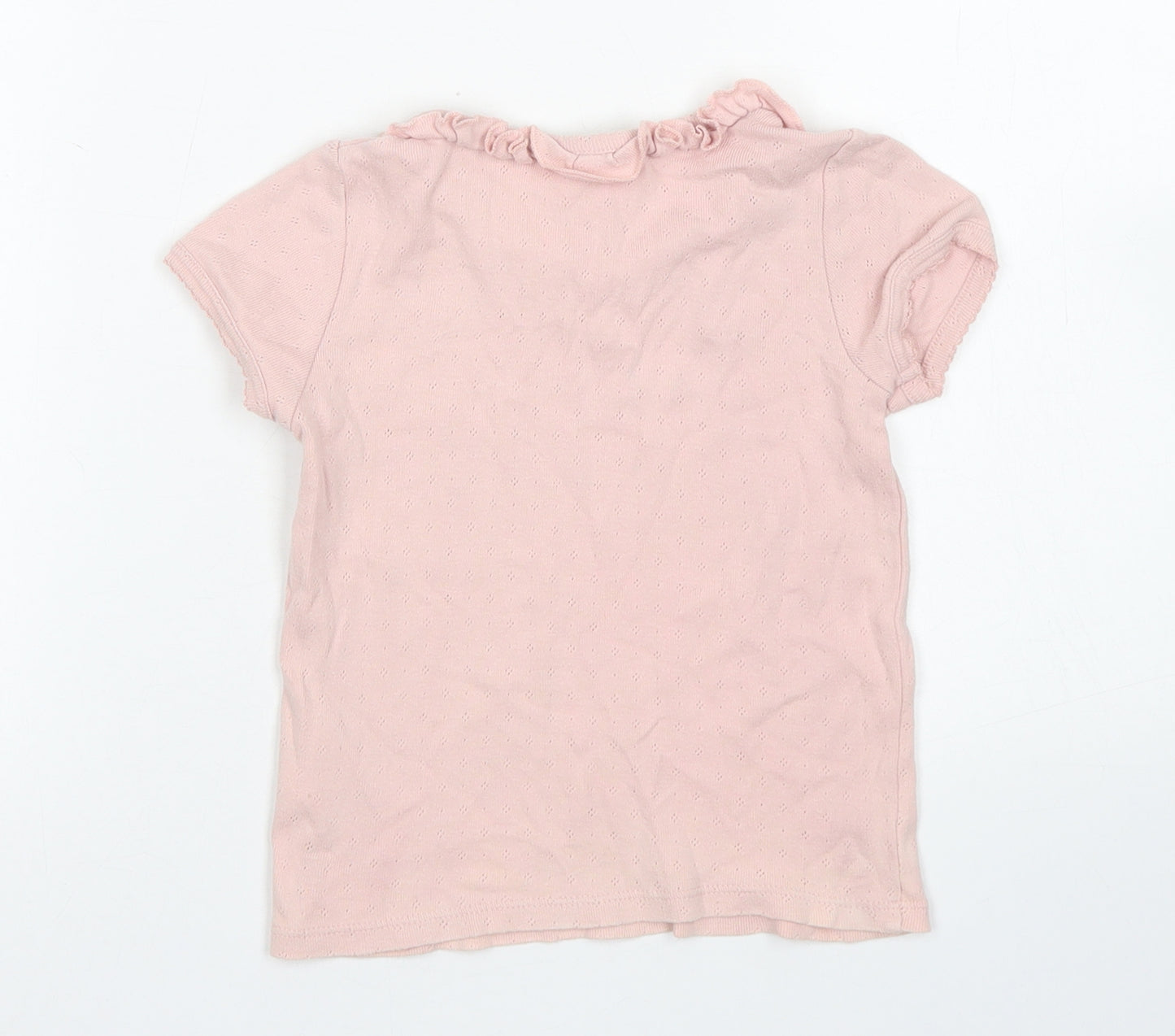 Mini Boden Girls Pink  Cotton Basic T-Shirt Size 4-5 Years Crew Neck