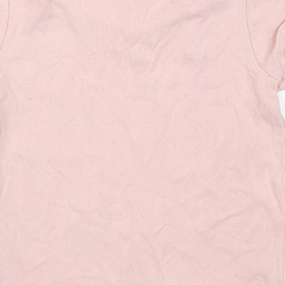Mini Boden Girls Pink  Cotton Basic T-Shirt Size 4-5 Years Crew Neck