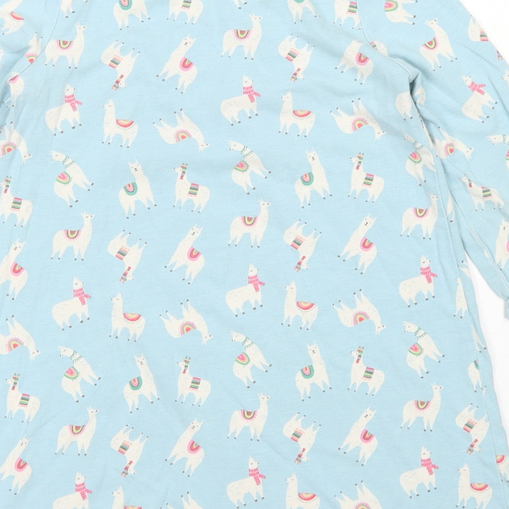 Mini Boden Girls Blue  Modacrylic A-Line  Size 2-3 Years  Crew Neck  - Llama Print