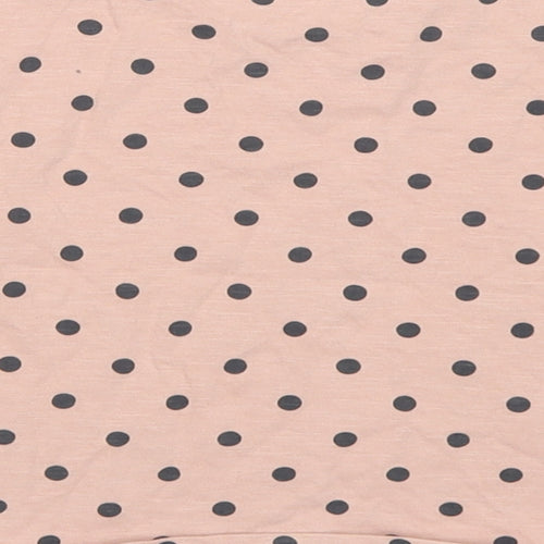 TU Girls Pink Polka Dot Cotton Cropped T-Shirt Size 5 Years Crew Neck