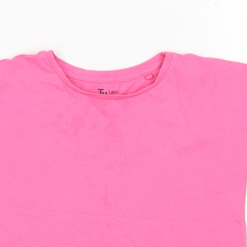 TU Girls Pink  Cotton Basic T-Shirt Size 5 Years Crew Neck