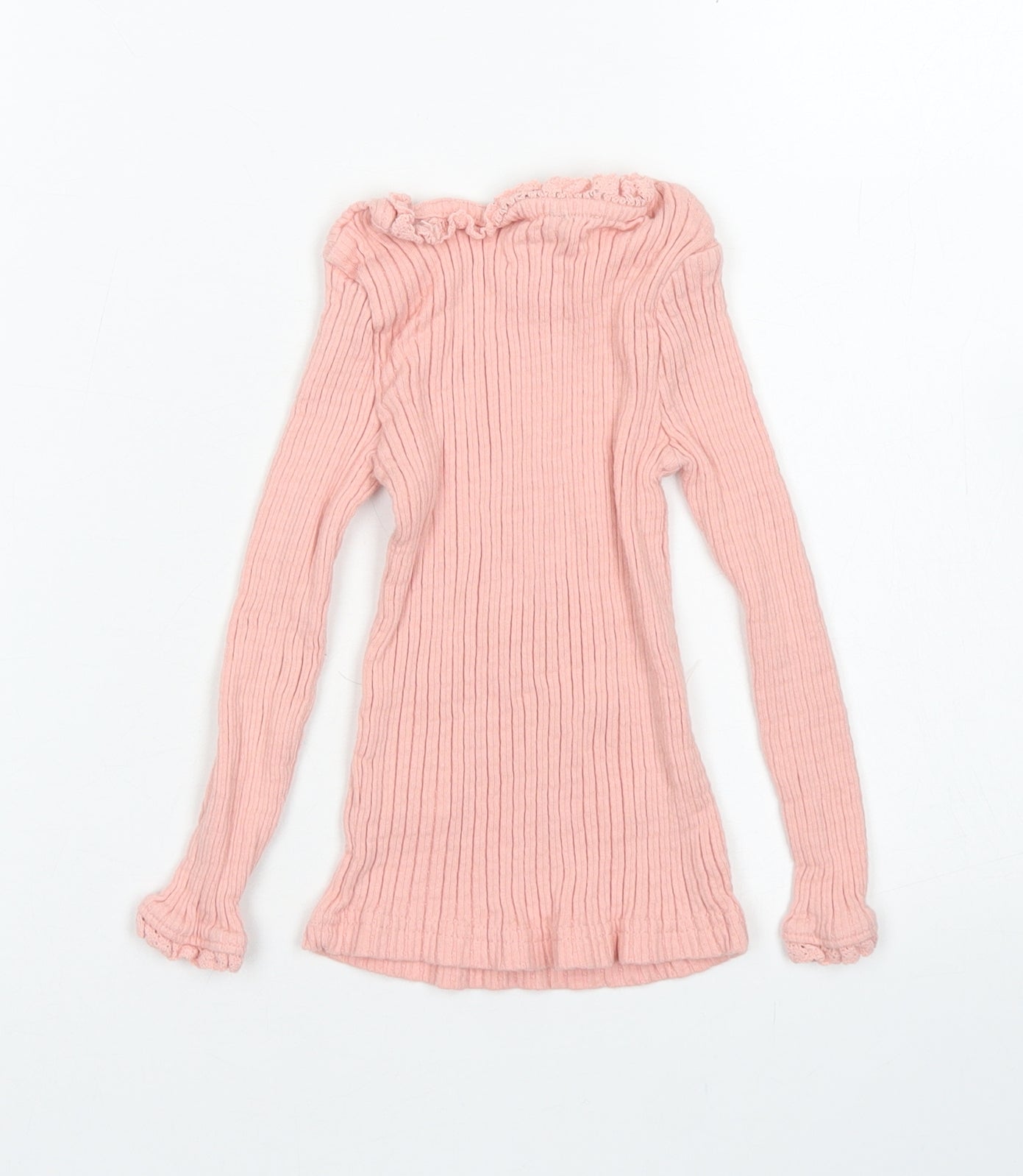George Girls Pink  Cotton Basic T-Shirt Size 3-4 Years Crew Neck